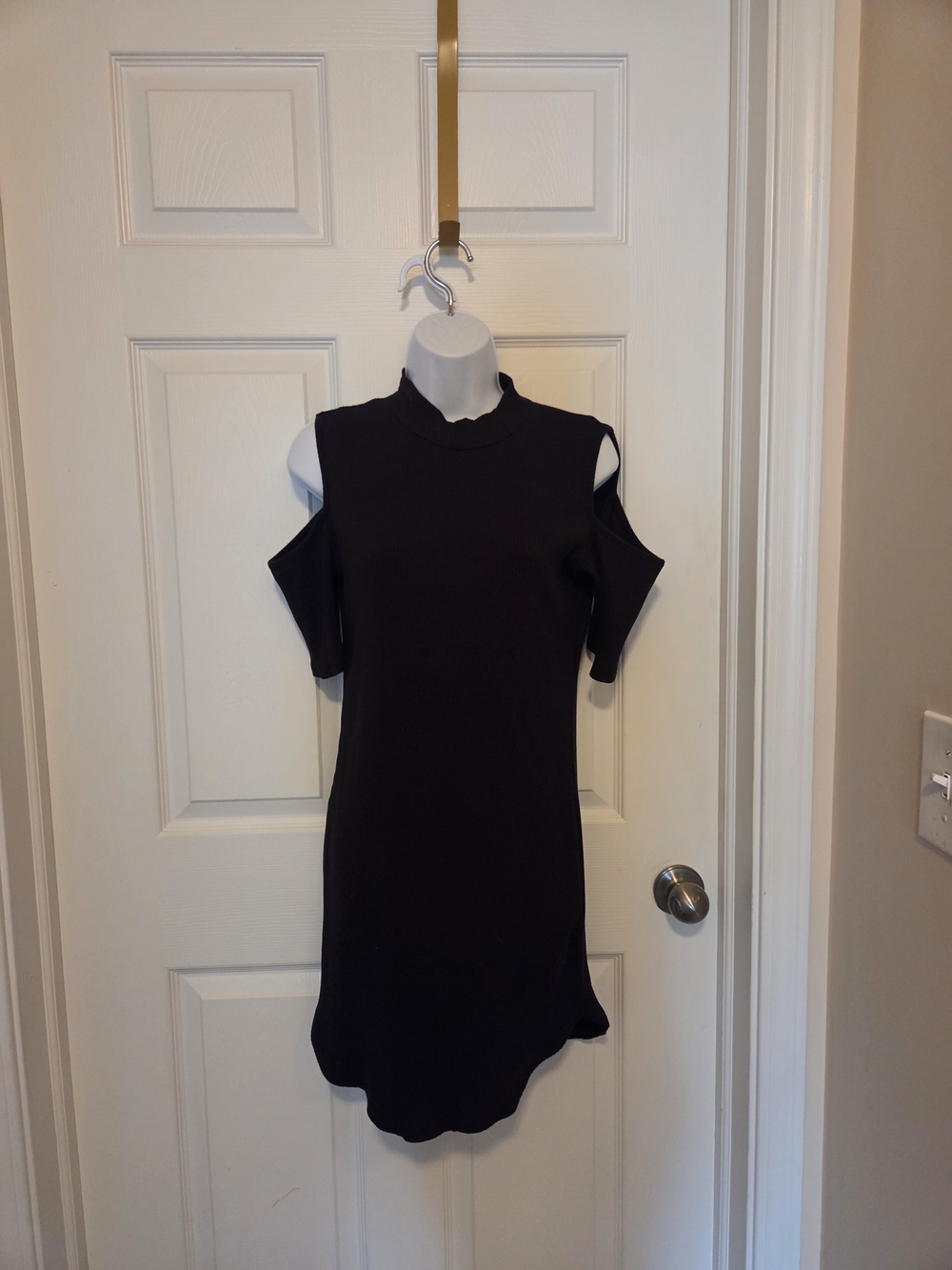 Derek Heart Black Cold-Shoulder Mini Dress